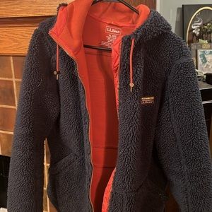 L.L. Bean fleece zip up jacket with lining size XL